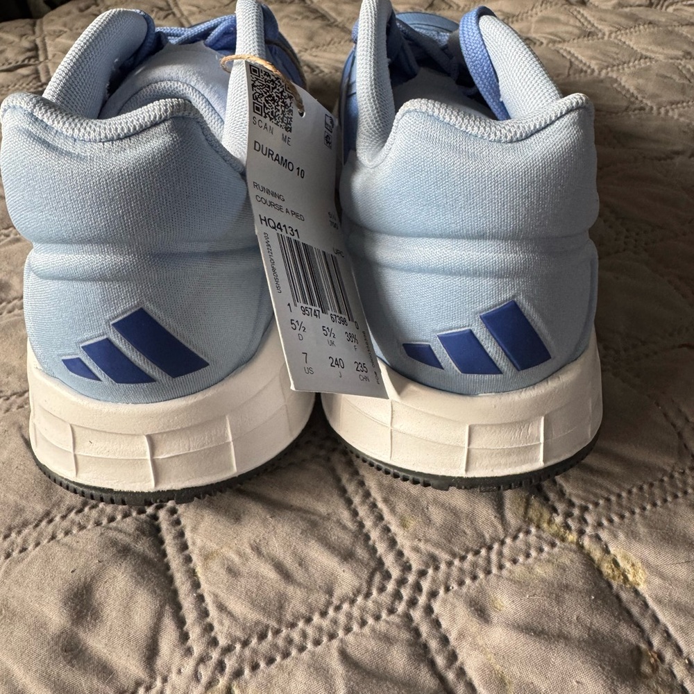 Adidas Durango 10 Light Blue and White Running Shoes - Picture 3 of 4